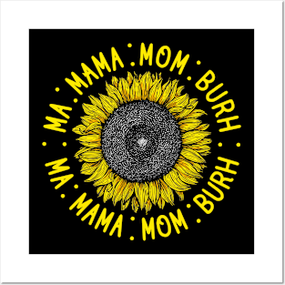 Ma Mama Mom Bruh Sunflower Posters and Art